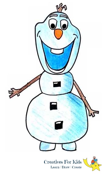 367x577 How To Draw Olaf Step