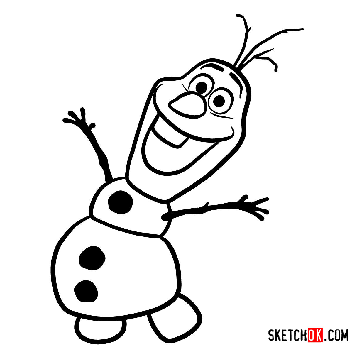 1200x1200 How To Draw Happy Olaf Frozen