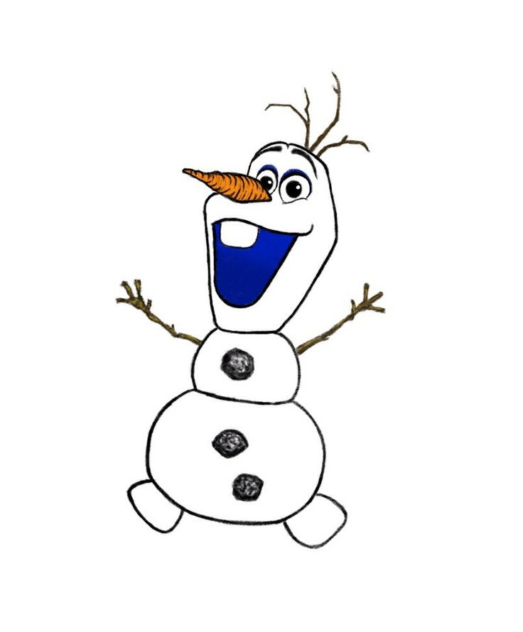 Drawing Olaf The Snowman Free download on ClipArtMag