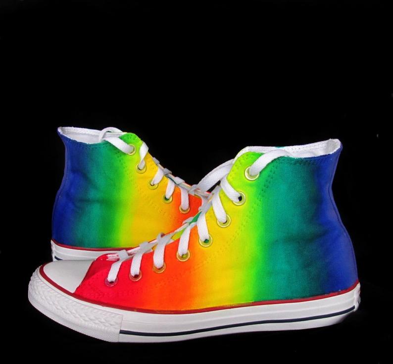 794x735 custom handpainted rainbow shoes rainbow converse rainbow etsy