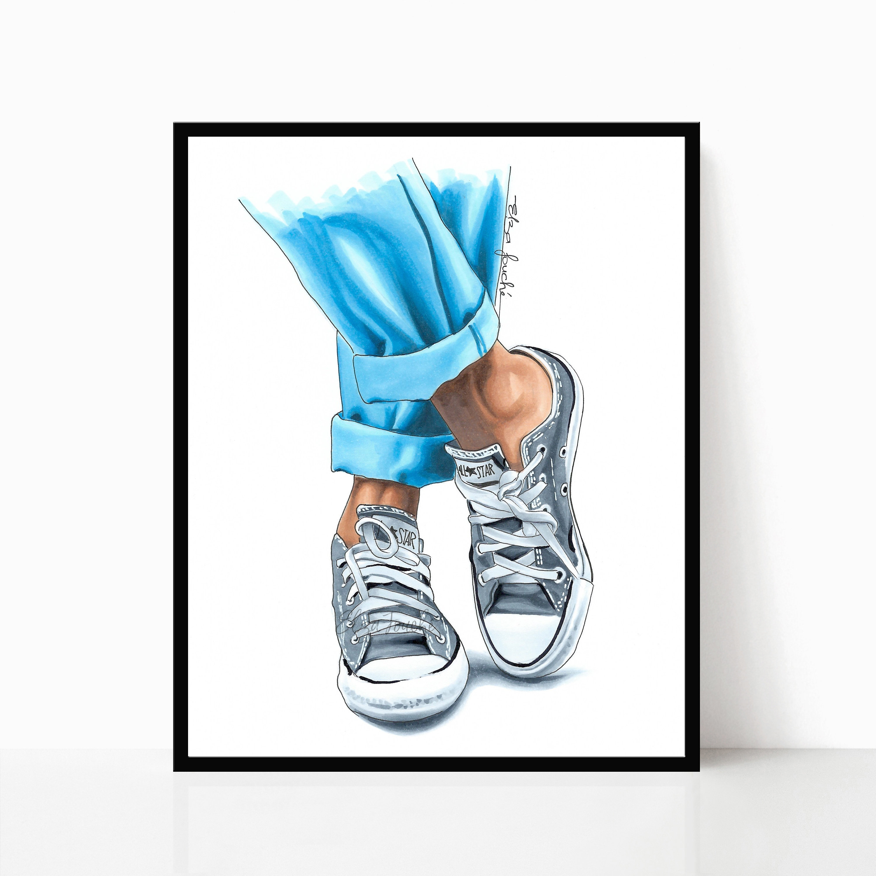 3000x3000 Fashion Illustration Converse Converse Shoes Shoe Art Etsy