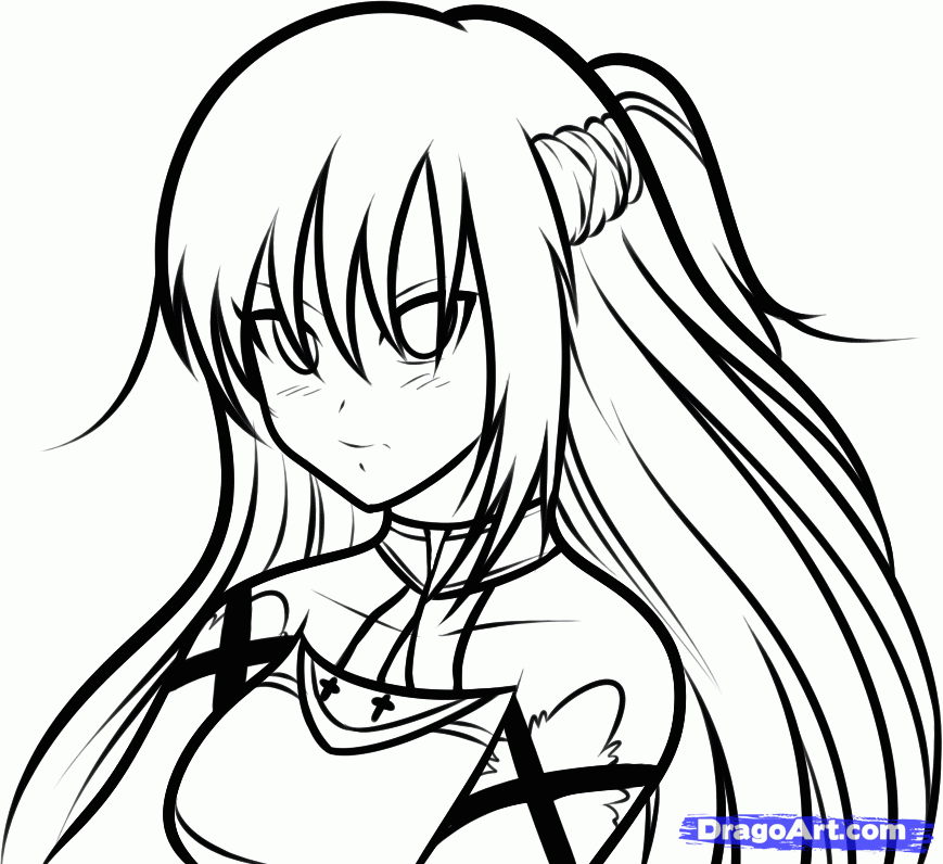 869x796 How To Draw Asuna, Asuna From Swords Art Online, Step
