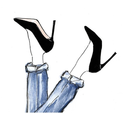 500x462 High Heels Drawing