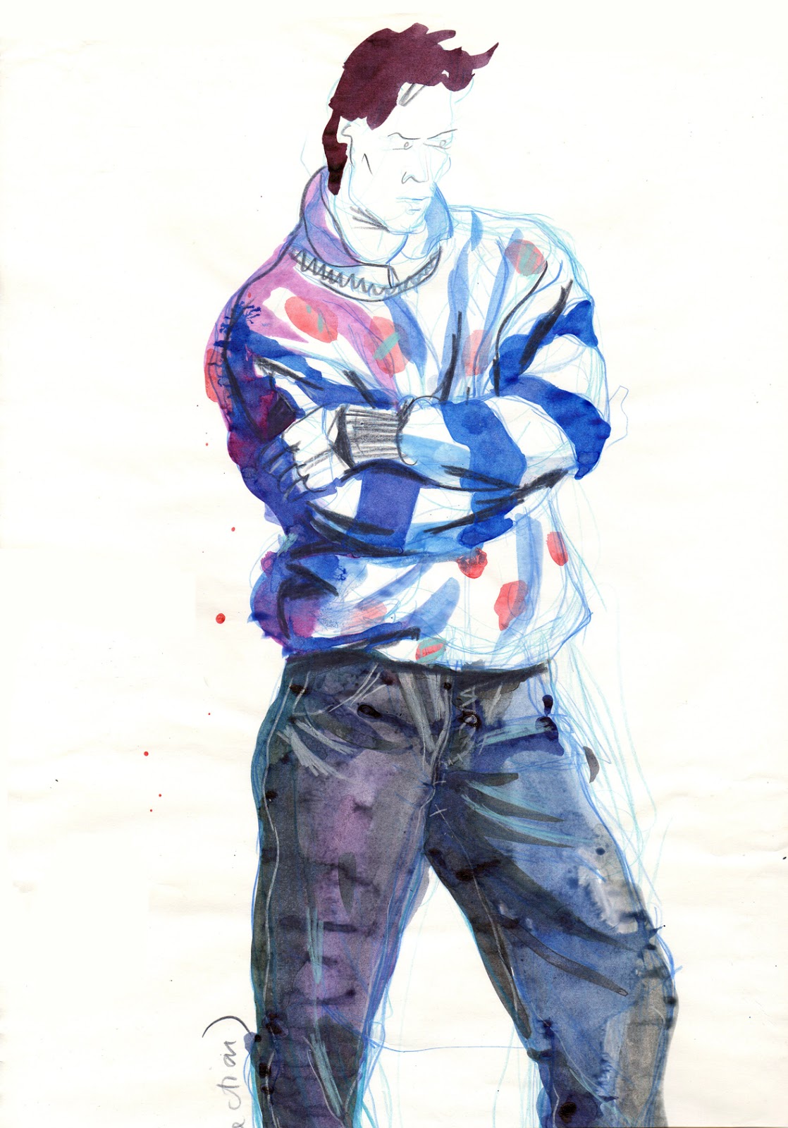 1118x1600 Line And Wash Watercolour Illustrator, Reportage Drawer