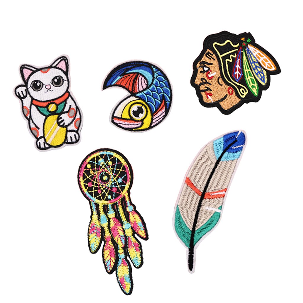 1024x1024 Anbau Pieces Assorted Shape Embroidered Sew Iron On Applique