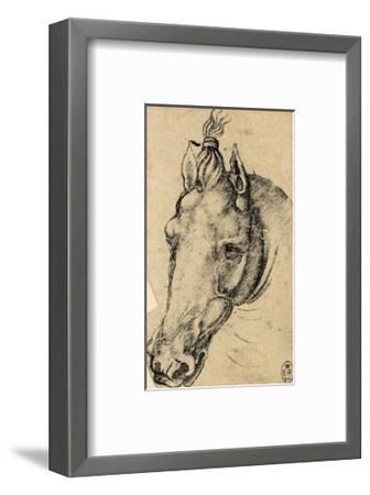 336x450 Study Of The Head Of A Horse, Pen Drawing On Paper Turned Yellow