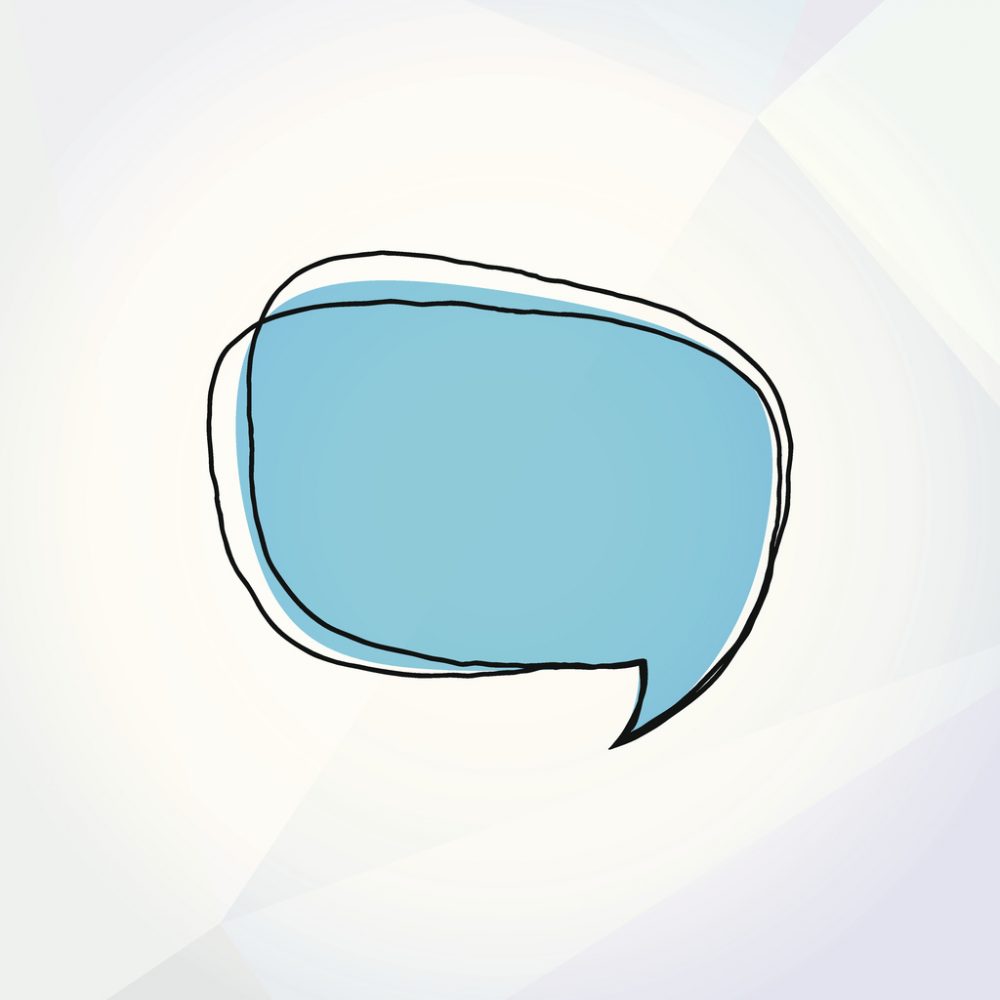 1000x1000 Colorful Vector Doodle Speech Bubble Drawing On Paper