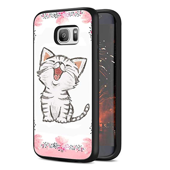 569x569 Samsung Galaxy Edge Cat Drawing Phone Case Black