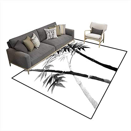 425x425 Extra Large Area Rug Bamboo Drawing On Rice Paper Wi