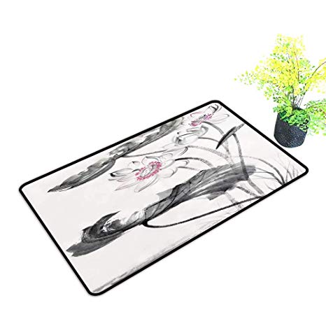 466x466 gmnalahome extra thick door mat lotus flower paint