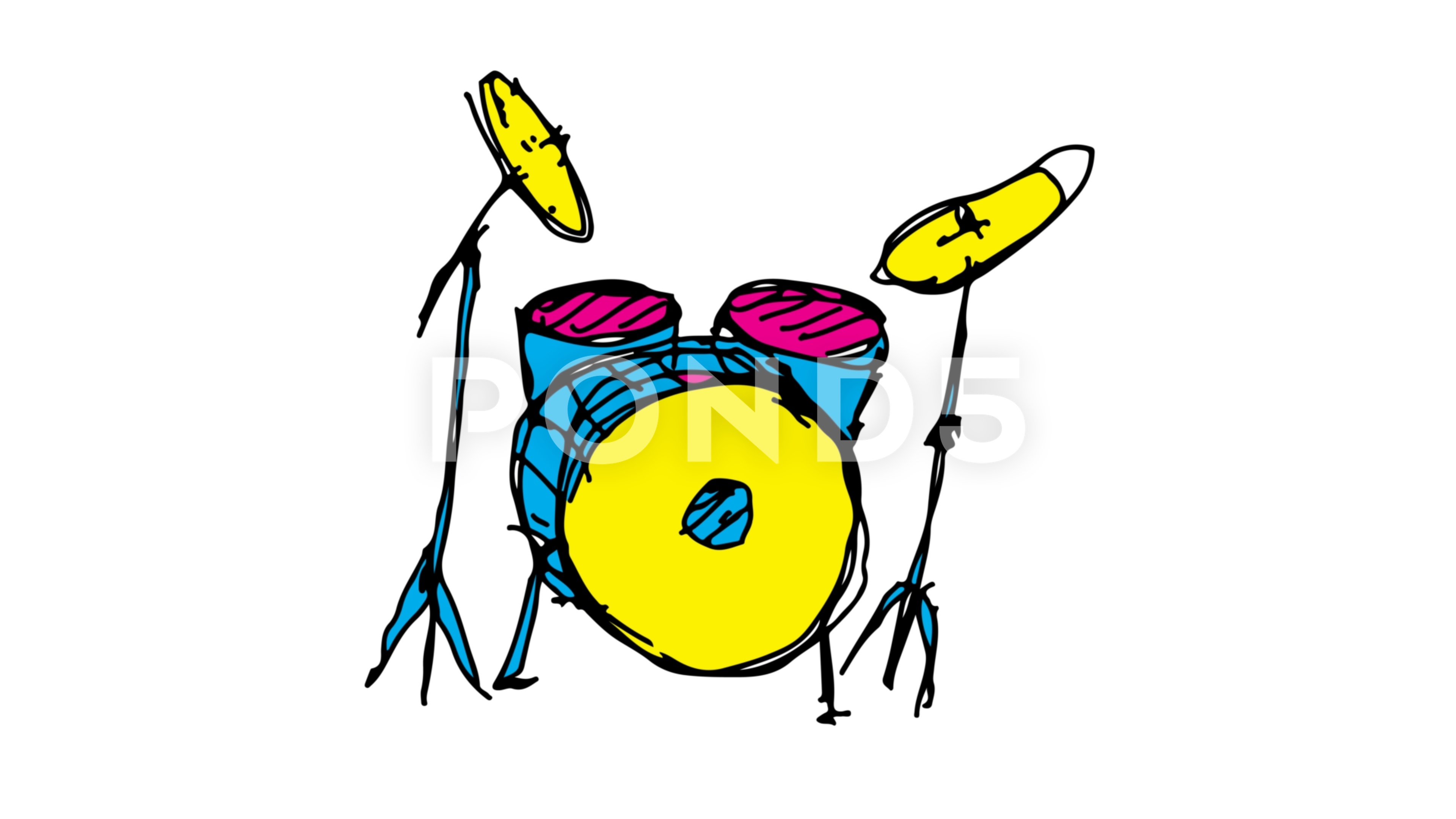 3840x2160 Kids Drawing White Screen With Theme Of Drum Hi Res