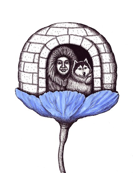 425x550 Northern Flower Pen Ink Drawing Posters