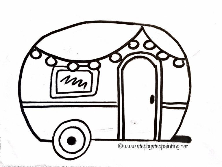 768x578 Vintage Camper Canvas Painting