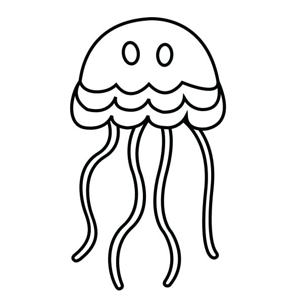 600x600 Simple Cartoon Fish Simple Cartoon Jellyfish Coloring