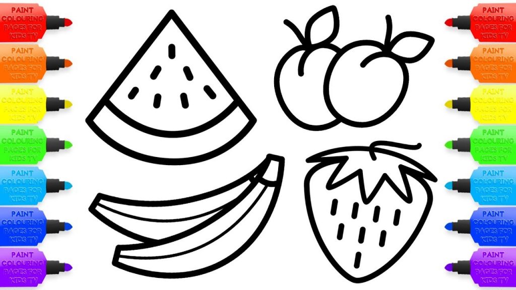 1024x576 Free Colouring Images For Kids Drawing Fruit Coloring Pages How