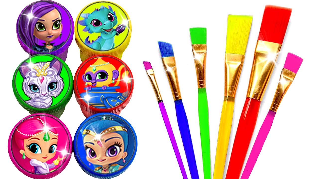 1280x720 shimmer and shine drawing painting with rainbow colors for kids