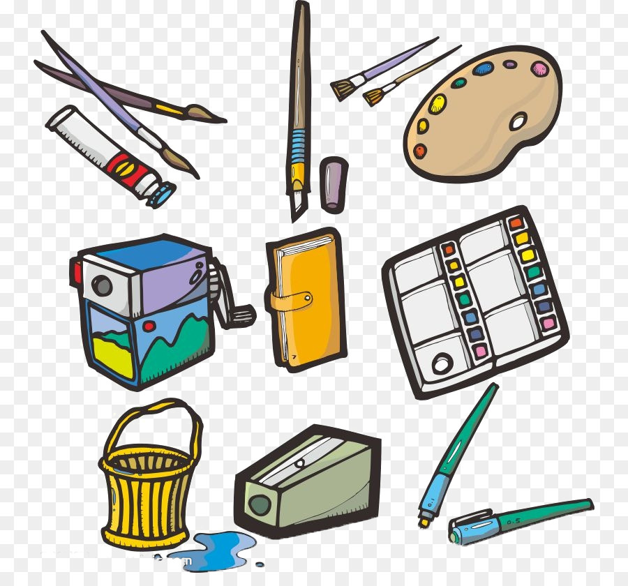 900x840 Cartoon Drawing Tools Drawing Cartoon Painting Drawing Tools Png