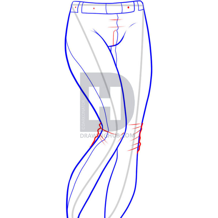 720x720 How To Draw Jeans, Step
