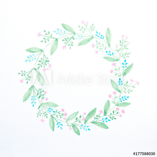 500x500 Hand Drawing Flowers In Watercolor Style On White Paper Background