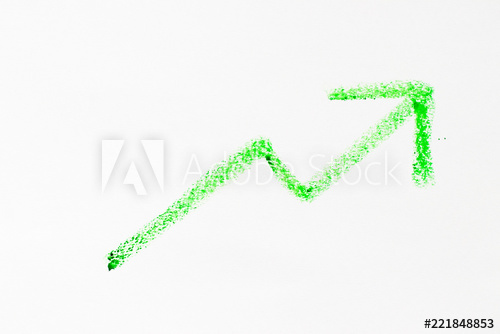 500x334 Oil Pastel Drawing In Up Trend Arrow Shape On White Paper