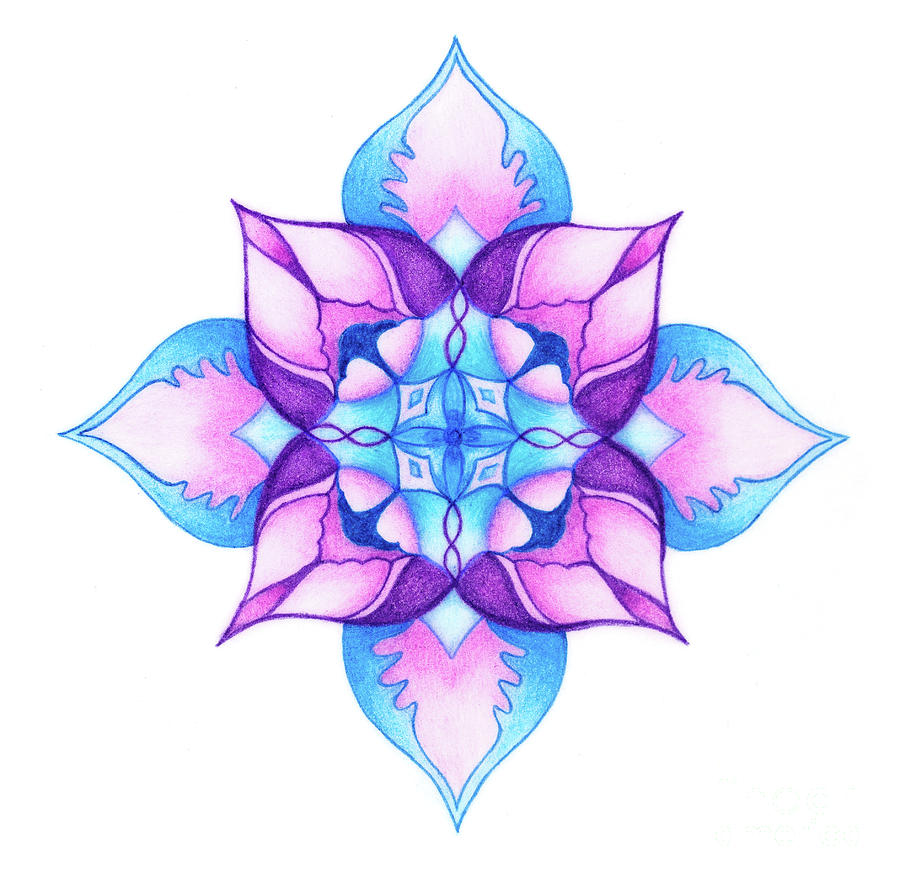 900x881 Color Ornamental Mandala On White Paper Background Drawing