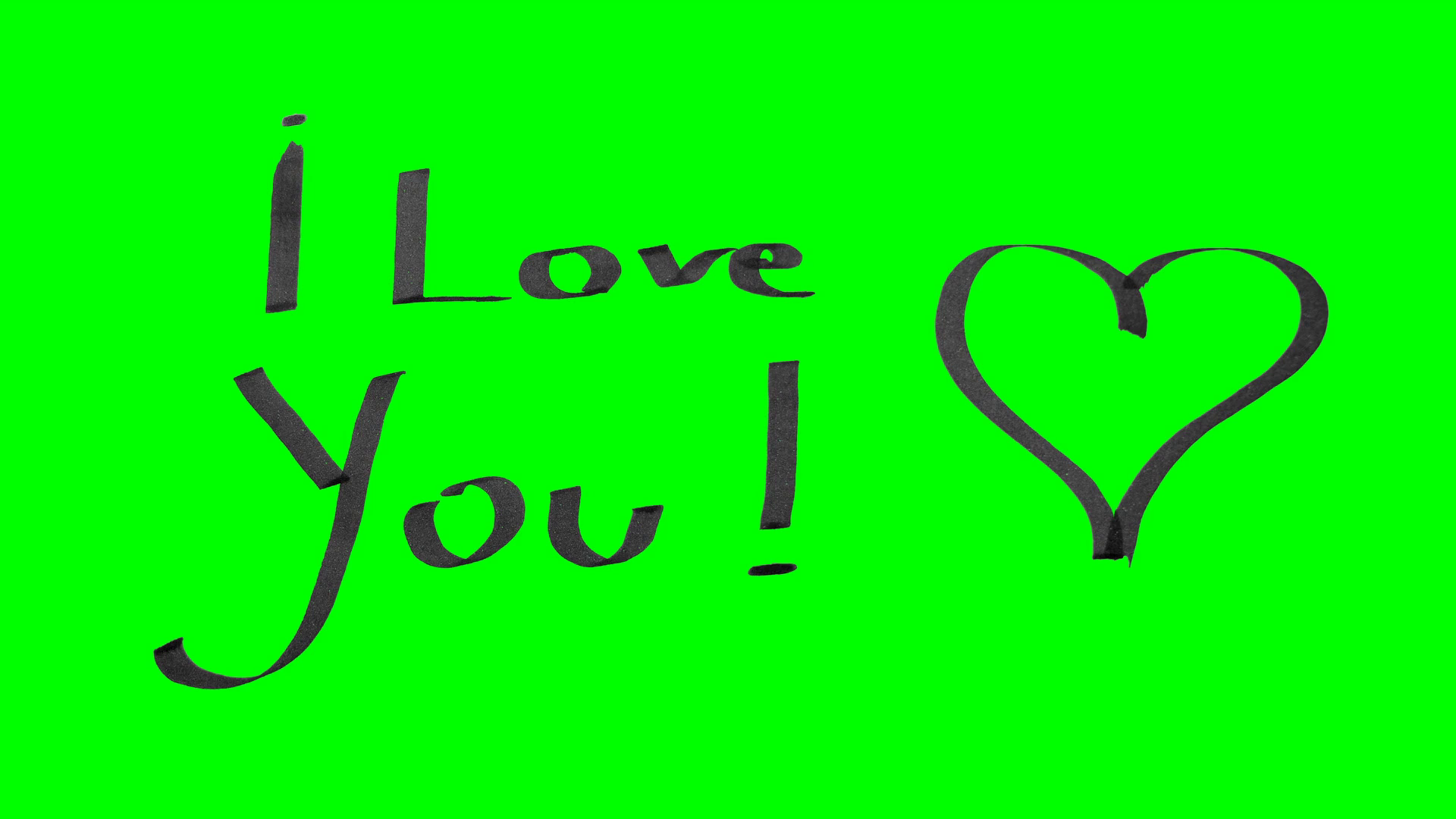 1920x1080 Green Screen Animation Calligraphy Writing I Love You And Drawing