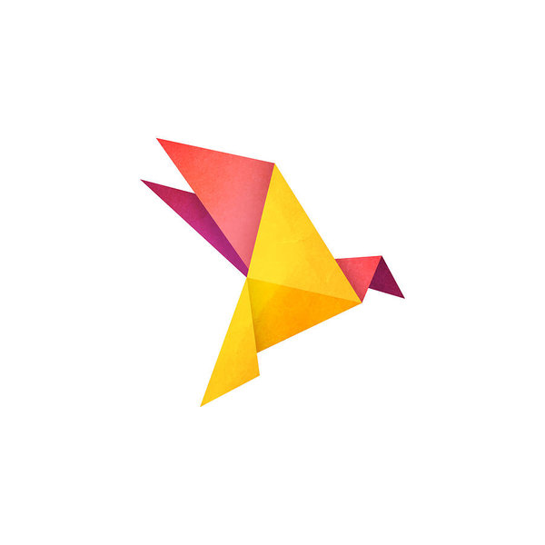 600x600 Origami Bird Design Paper Texture Effect Art Print