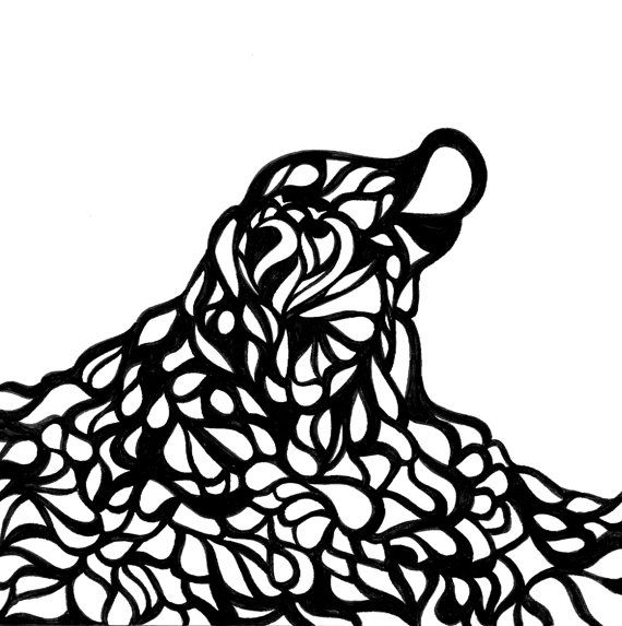 570x573 Abstract Bold Line Pen Drawing Black Ink