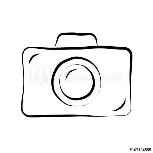 500x500 Photo Camera Doodle Icon Retro Hand Drawing Sketch Sign Cartoon