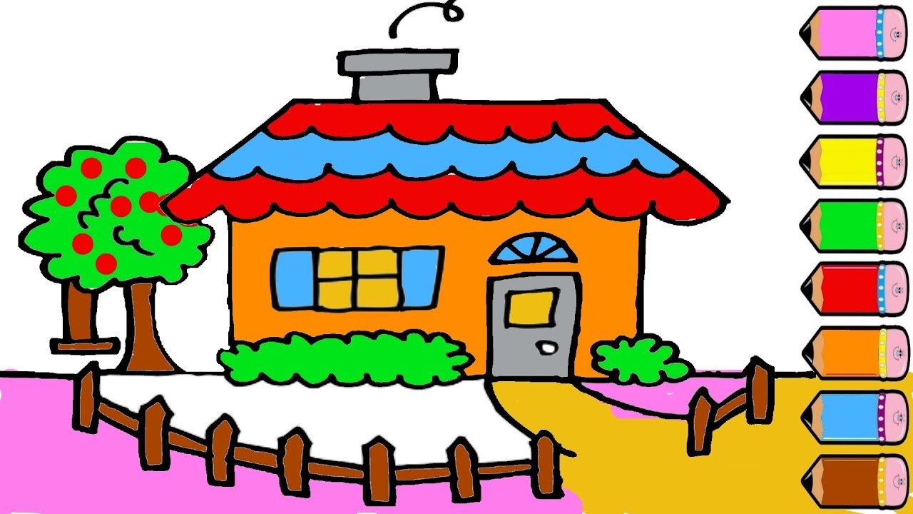 1280x720 Weird Some Drawings For Kids House Drawing And Colouring Pages Youtube