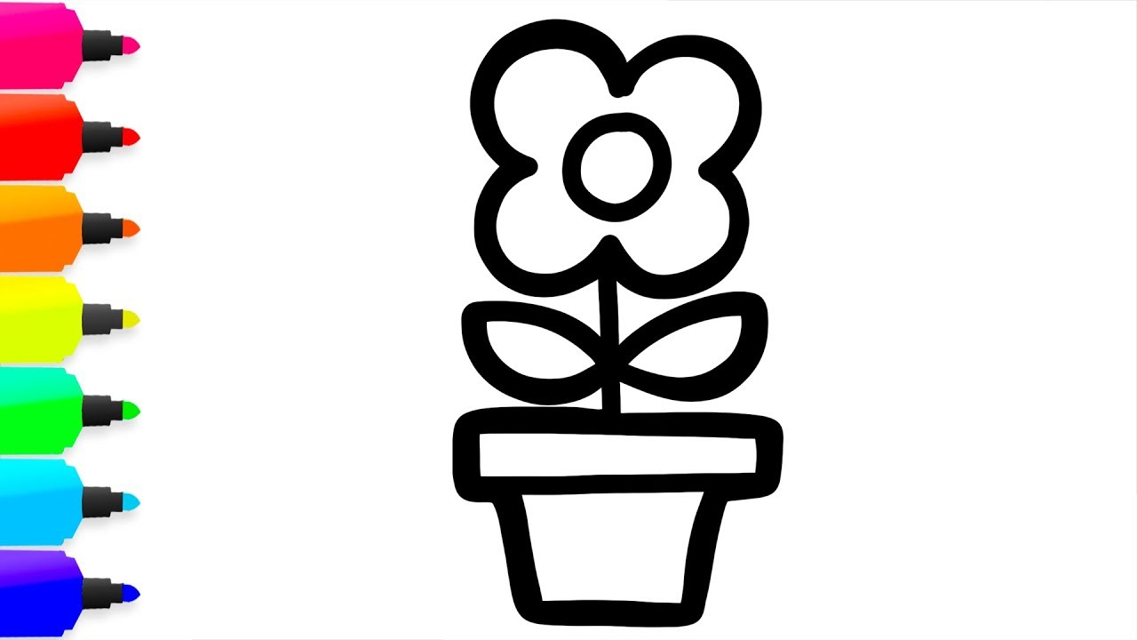 1280x720 Coloring Houseplants Painting For Toddlers And Drawing