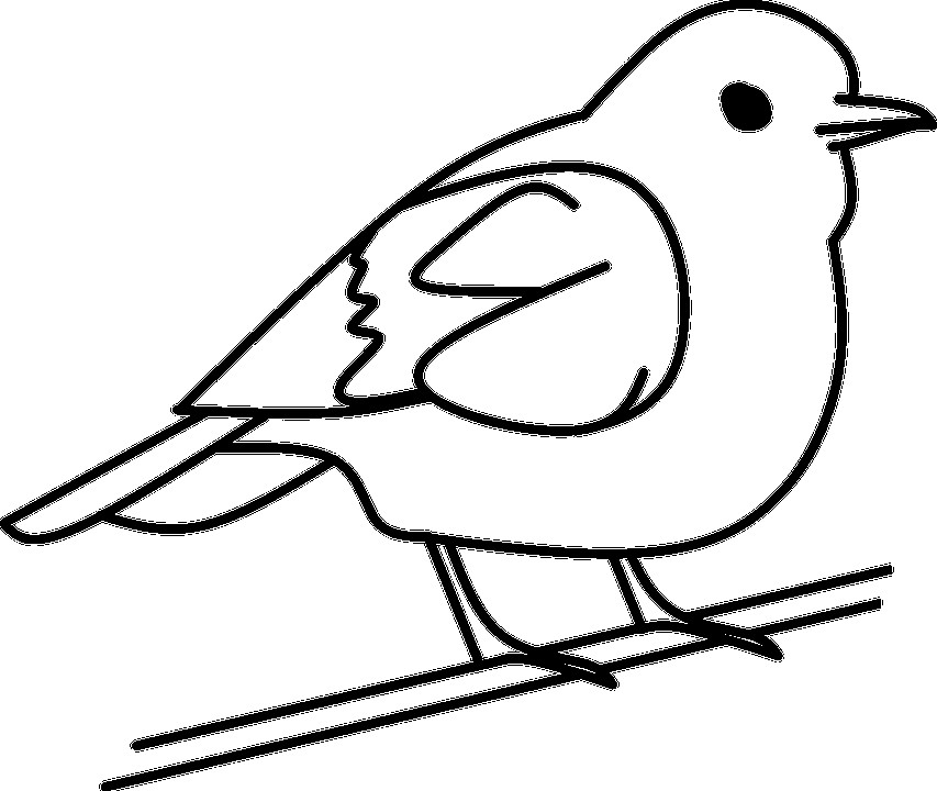 853x720 Clipart Of Bird Black And White Clipart Free