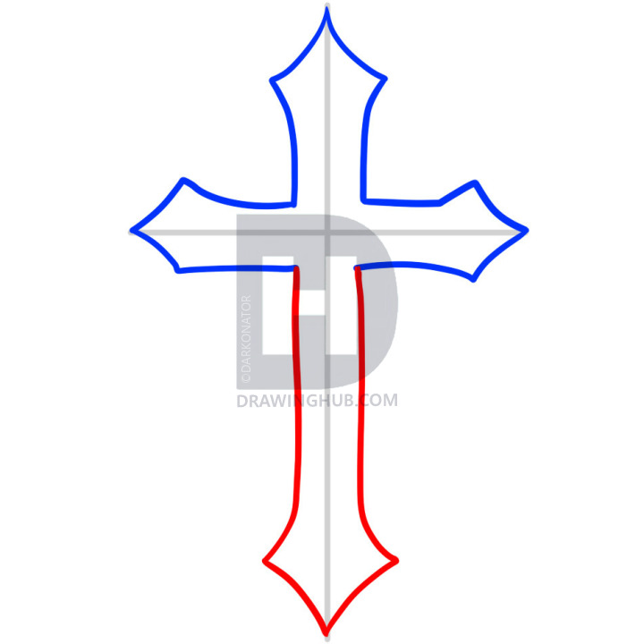 720x720 How To Draw A Cross, Cross, Step
