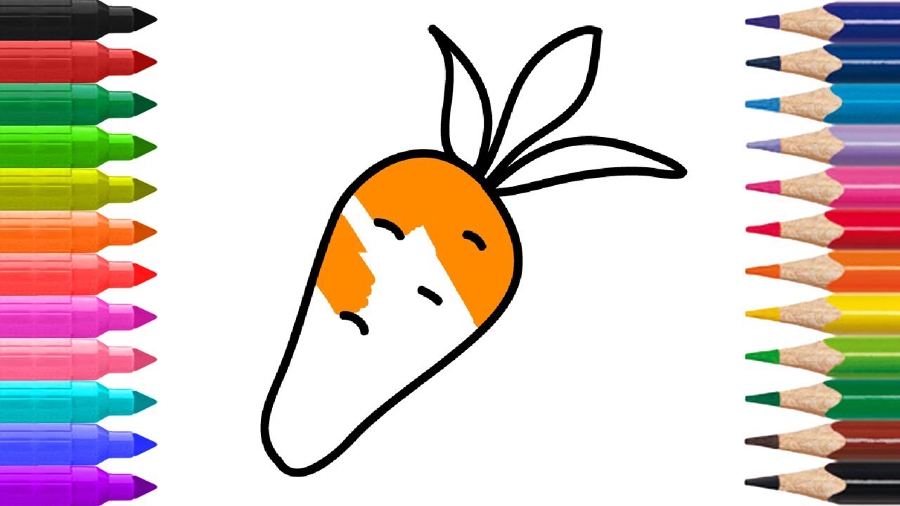 1280x720 How To Draw Carrot Learn To Draw Fruits And Vegetables Drawing
