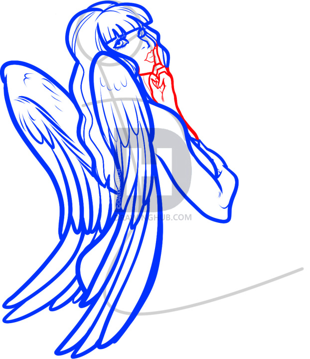 622x720 How To Draw An Angel Girl, Angel Girl, Step