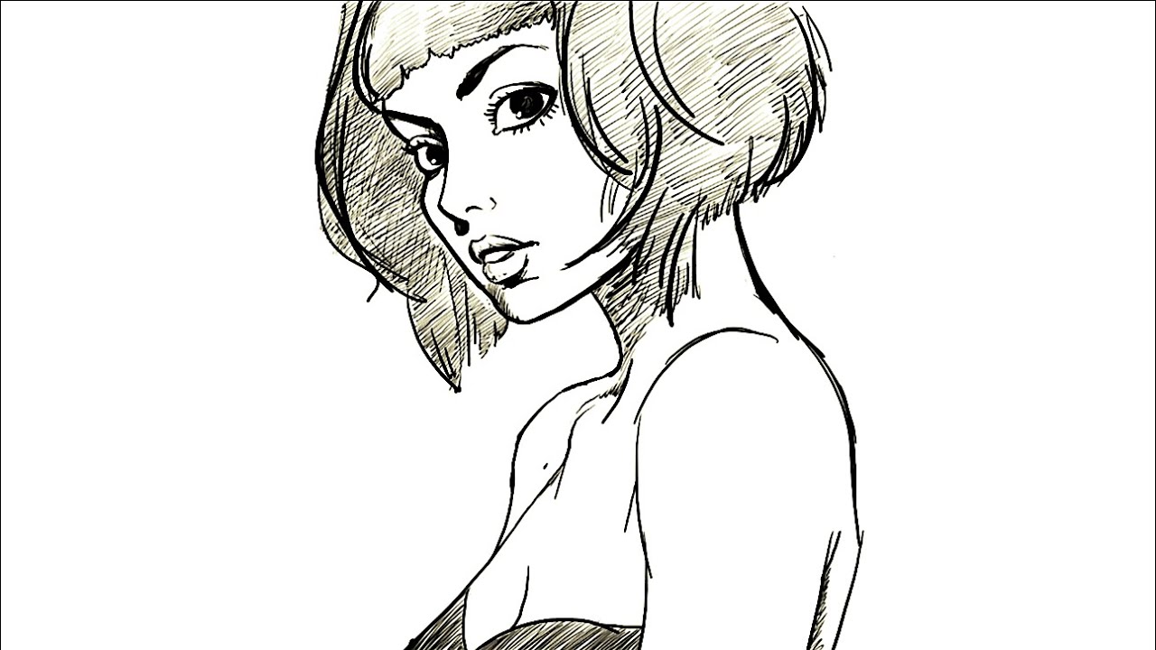 1280x720 how to draw girl with bob hairstyle
