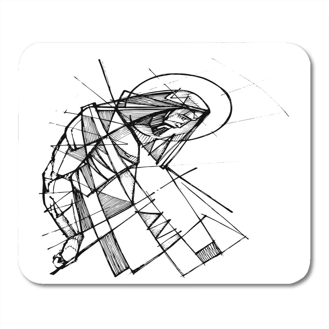 1100x1100 Emvency Mouse Pads Beard Ink Drawing Of Jesus Christ