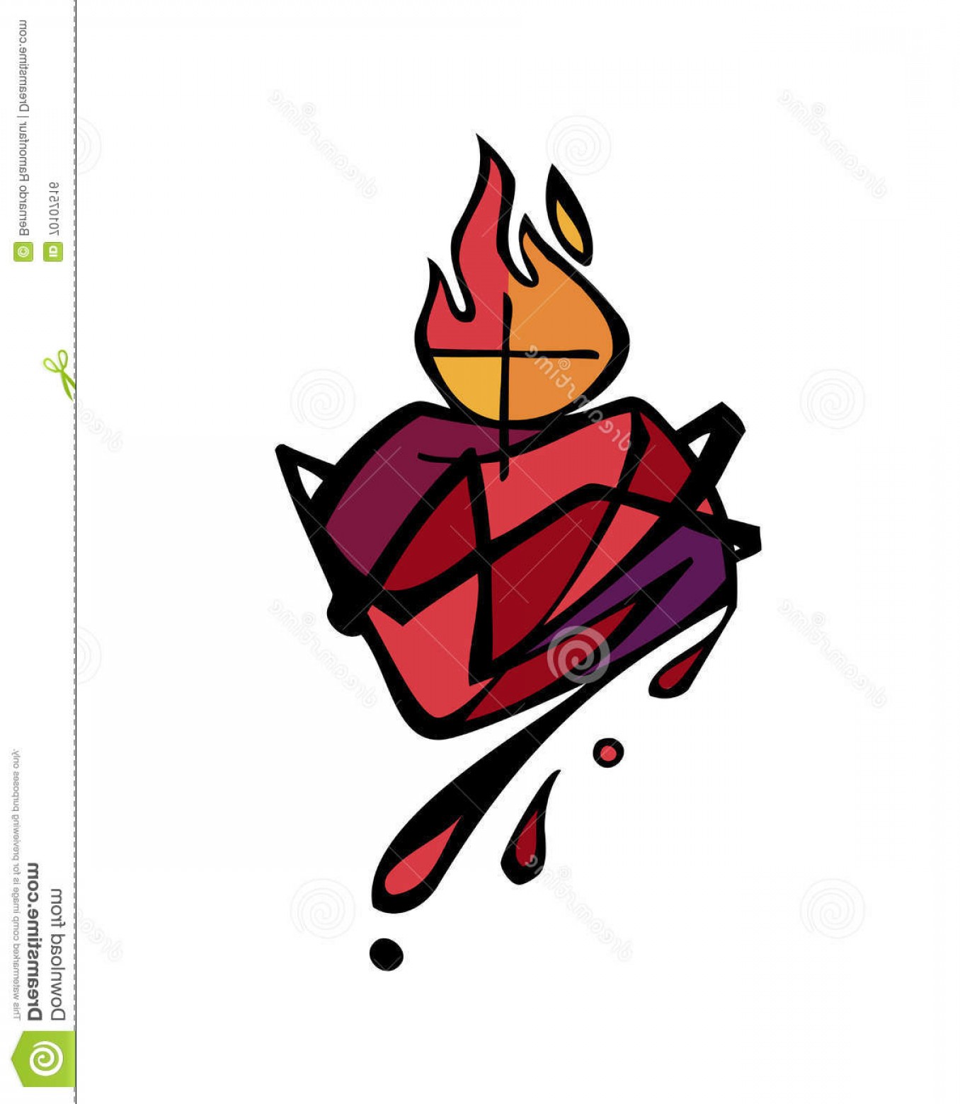 1356x1560 Stock Illustration Jesus Christ Sacred Heart Illustration Hand