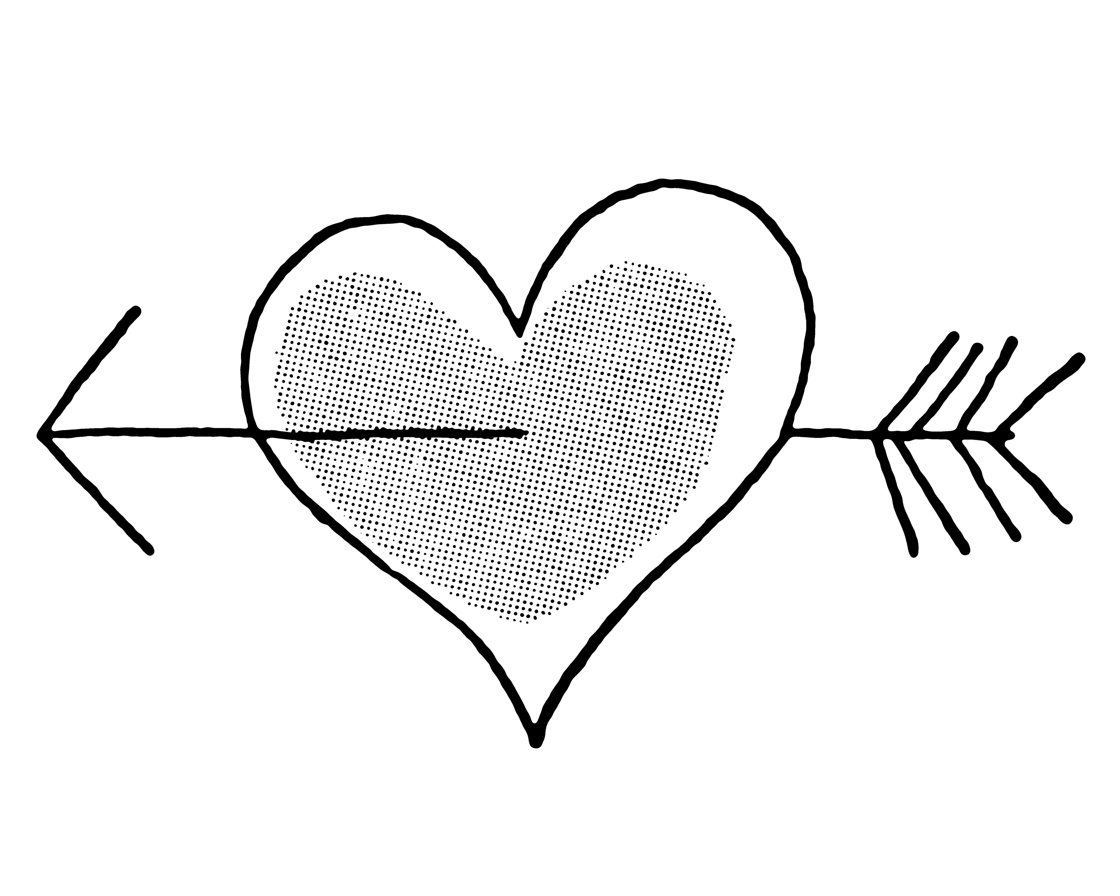4740x3792 Arrow Drawing Love Heart For Free Download