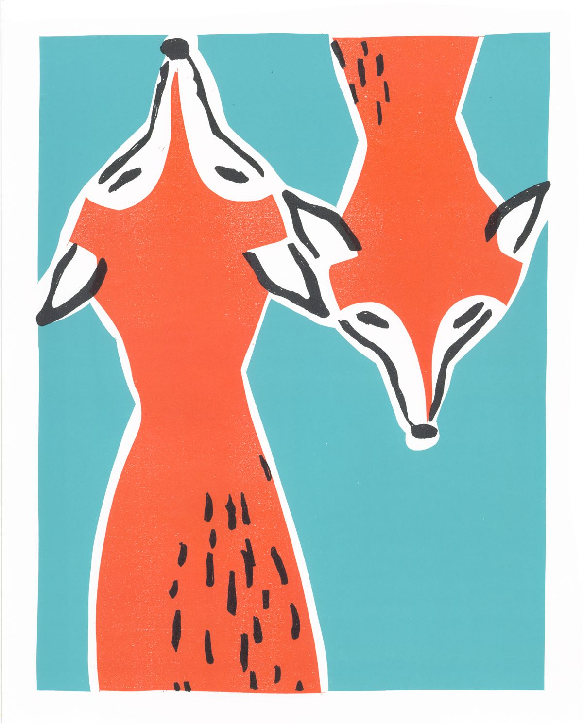 1200x1491 Lino, Print, Illustration, Fox, Printmaking, Colour, Design, Style