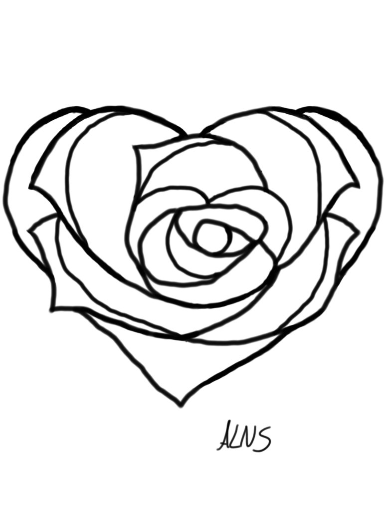 Drawing Pictures Of Roses And Hearts