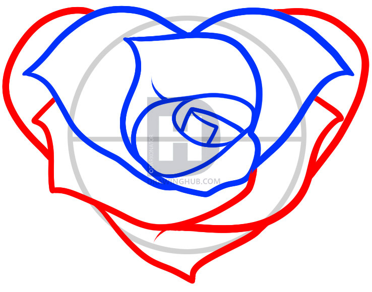 738x580 How To Draw A Heart Rose, Rose Heart, Step