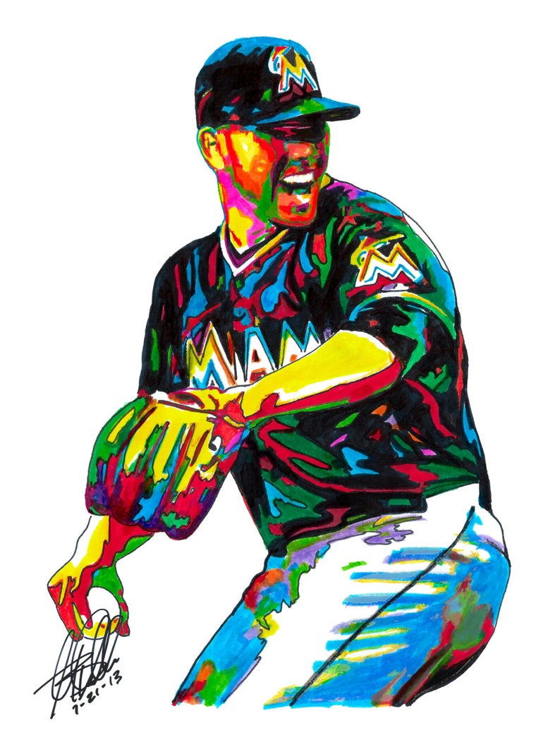 794x1059 Jose Fernandez Miami Marlins Pitcher Baseball All Star Etsy