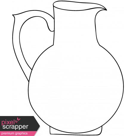 456x456 Pitcher Doodle Template Graphic