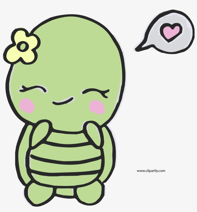 820x883 Sweet And Cute Turtle Easy Png Clipart