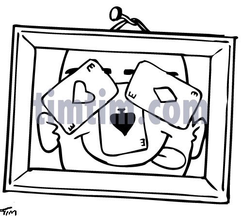 497x447 Free Drawing Of A Poker Face Bw From The Category Cards Games