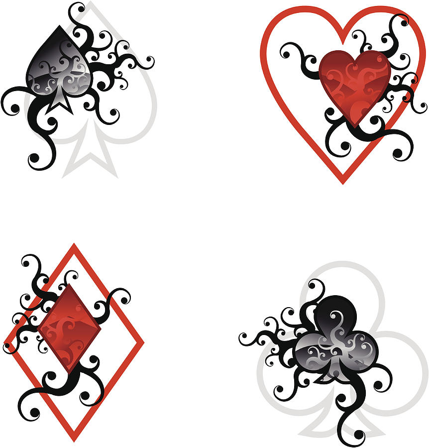 862x900 Poker Symbols Drawing