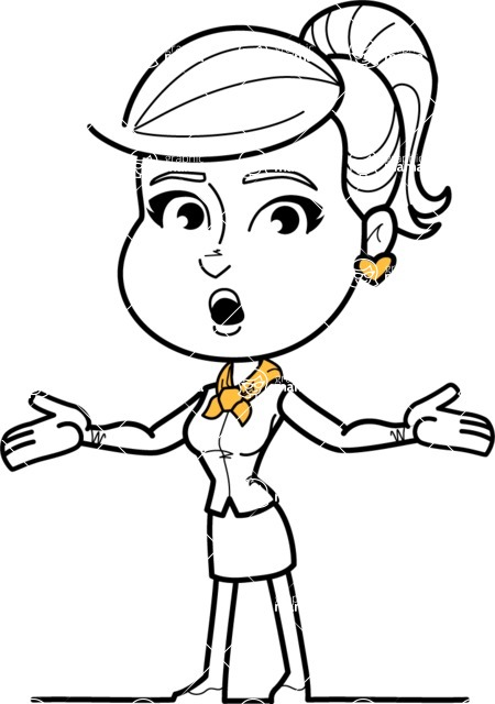 450x640 Vector Simple Female Cartoon Character