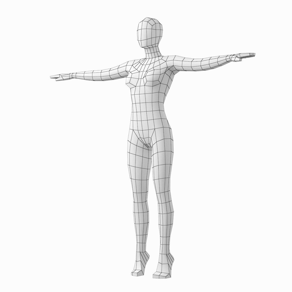 1200x1200 female base mesh in modeling poses