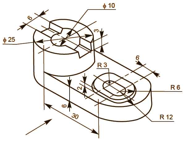 605x469 sectional view exercise orthographic projection cad drawing